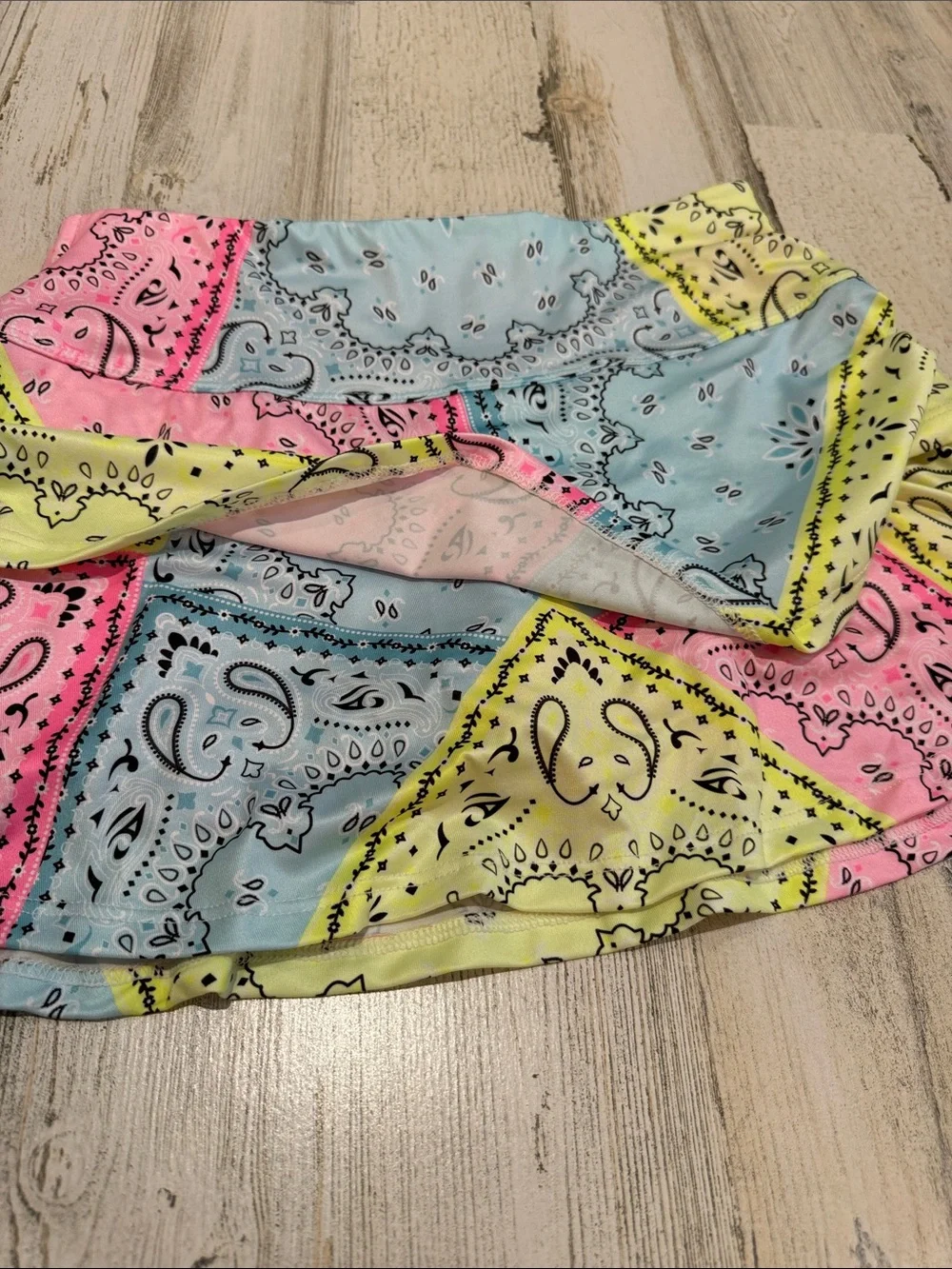 Kids Lucky in Love 2 pc. Bandana Halter Top Bright Pastel Skort Set L 1